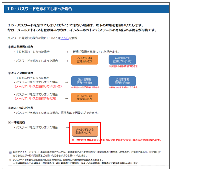 ID・パスワードを忘れてしまった場合